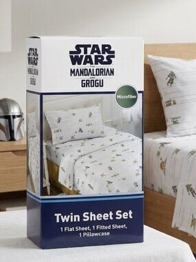 Star Wars Mandalorian & Grogu Twin Sheet Set Microfiber